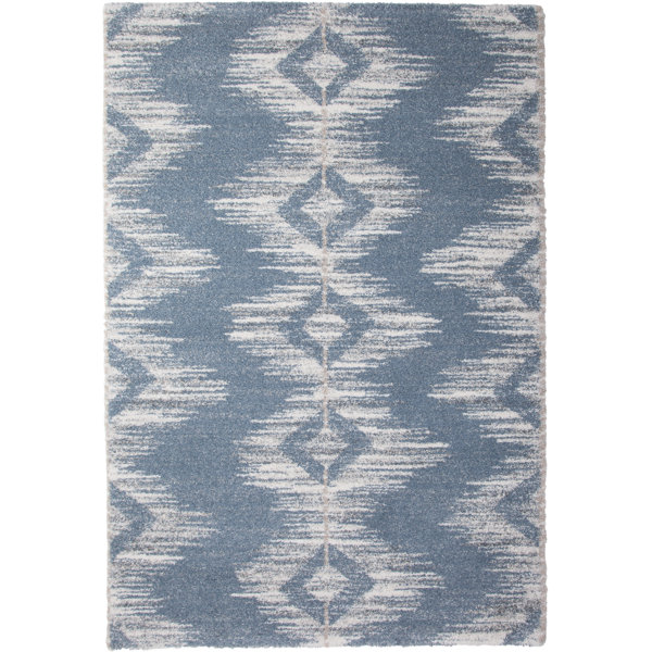 Foundry Select Ingimund Chevron Tufted Area Rug in Blue Wayfair